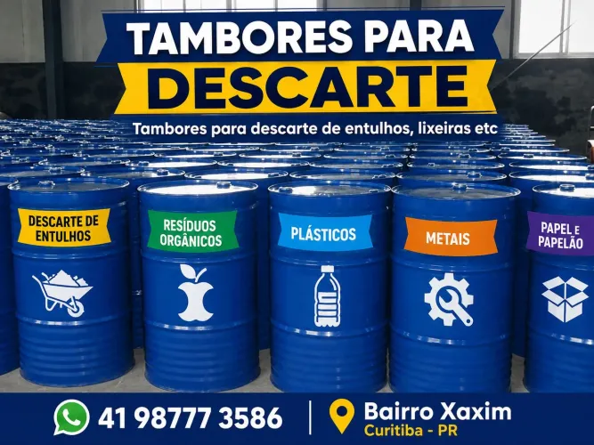 ? Tambores para Descarte de Entulhos e Resíduos Industriais