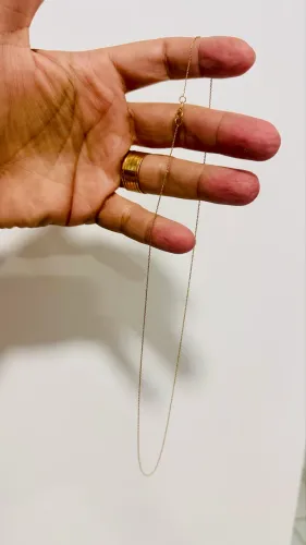 CORDÃO DE OURO 18k 50cm CADEADINHO