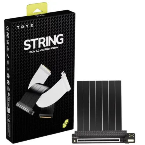 Cabo Riser Tryx String PCIe 5.0 x16, 300mm, Black - A-S300C-PCI5-G0K