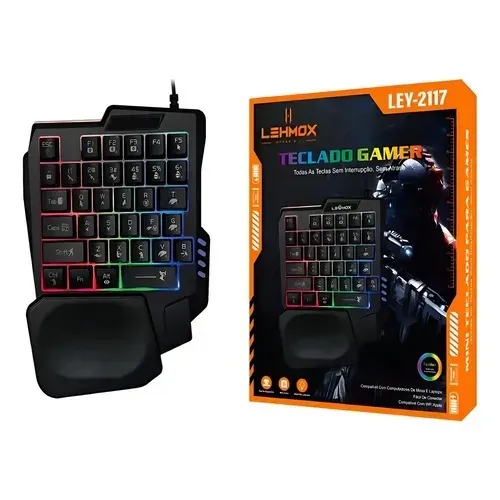 Teclado Gamer Mecânico de Uma Mão RGB - Portátil USB