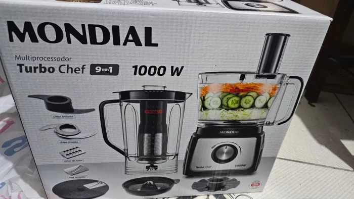 (LACRADO) MULTI PROCESSADOR MONDIAL 127V 9 EM 1 TURBO CHEF (NUNCA USADO)