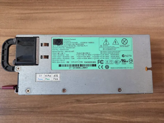 Fonte de servidor hp 1200w HSTNS-PL11 + Blackfast + cabos