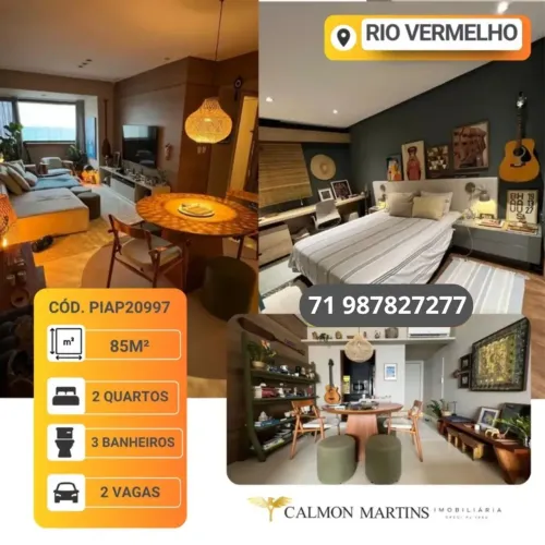 APARTAMENTO 2 QUARTOS,1 SUÍTE, NASCENTE, 85M² - RIO VERMELHO