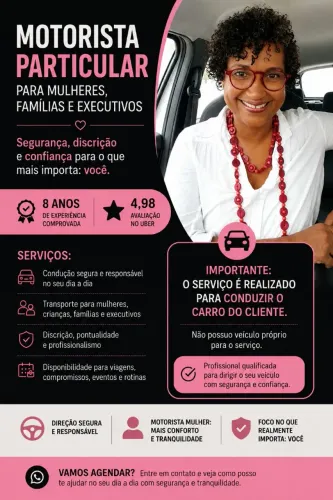 Motorista Particular para Mulheres, Famílias e Executivos