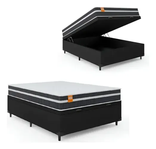 Cama Box Baú Casal Colchão