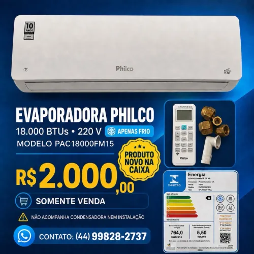 Evaporadora Philco 18.000 btus