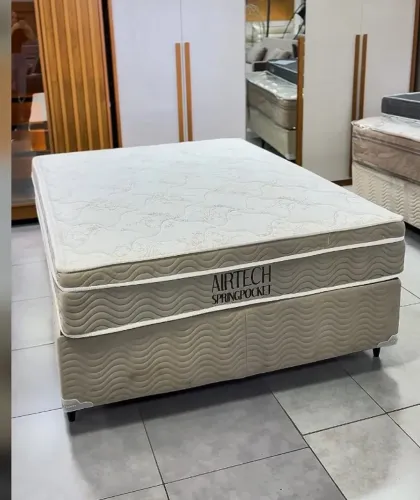 Base Com Colchão Ortobom De Molas Ensacadas (Entrega Imediata Produto Novo)