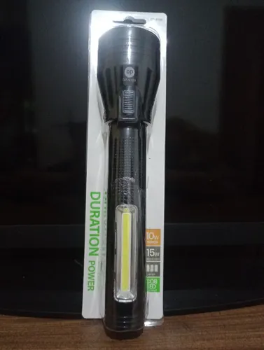 Lanterna Super Iluminação Led, Com LED Auxiliar. Lanterna Recarregável Dp9168.