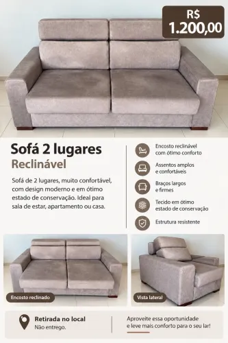 Sofá reciclável retrátil 2 lugares
