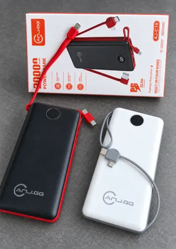 Power Bank 20000mAh com Cabos Integrados
