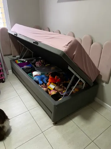 Cama baú com auxiliar