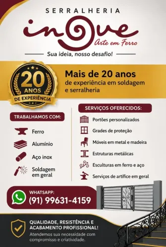 Serviços em ferro, aço,  alumínio 