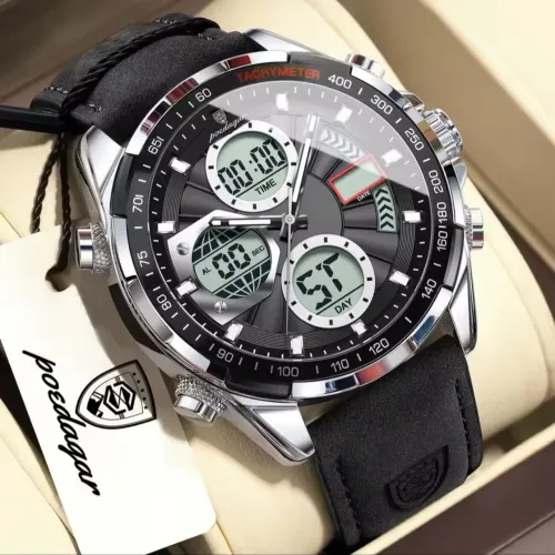Relógio Masculino POEDAGAR E108 à Prova D'água Pulseira em Couro