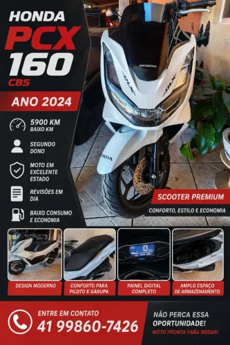 PCX 160 , Moto com baixo, ótimo estado!