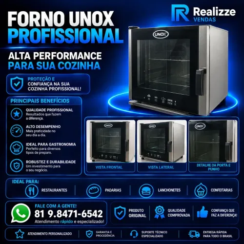 Forno combinado Unox Chef Mind com bancada grátis