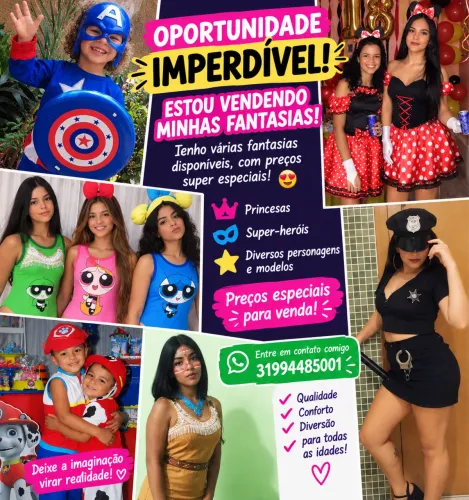 Super oportunidade! Estou vendendo fantasias lindas e variadas! ?