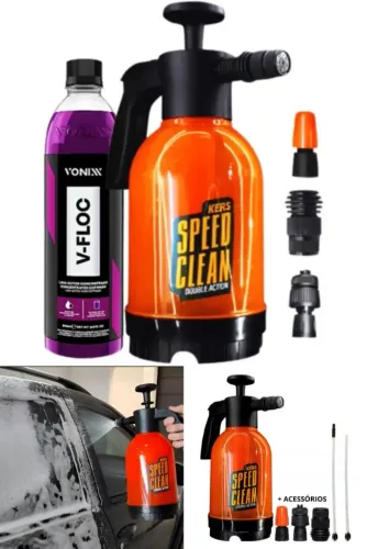Pulverizador Manual Speed Clean Double Action 2L Kers com Vfloc 1,5L Vonixx