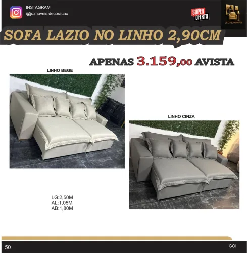SOFÁ RETRATIL E RECLINÁVEL LAZIO