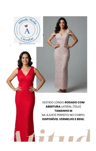 Vestido longo rendado M