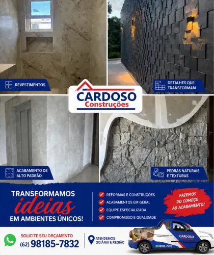 CARDOSO CONSTRUÇÕES - REFORMAS E ACABAMENTOS EM GOIÂNIA