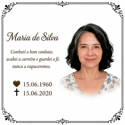 Faço sua placa de Lápide - Para vir pegar.
