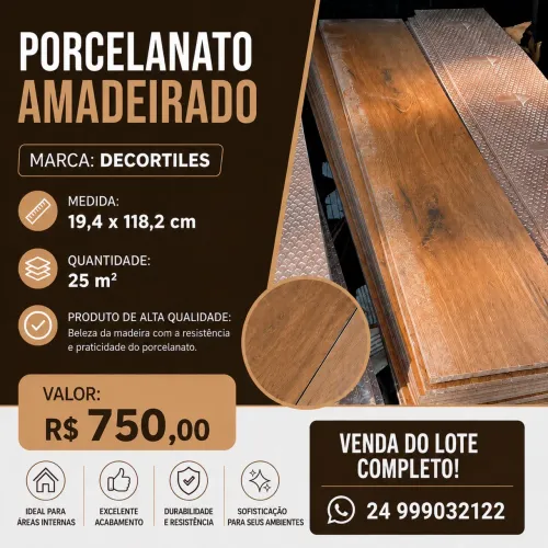 Piso porcelanato amadeirado