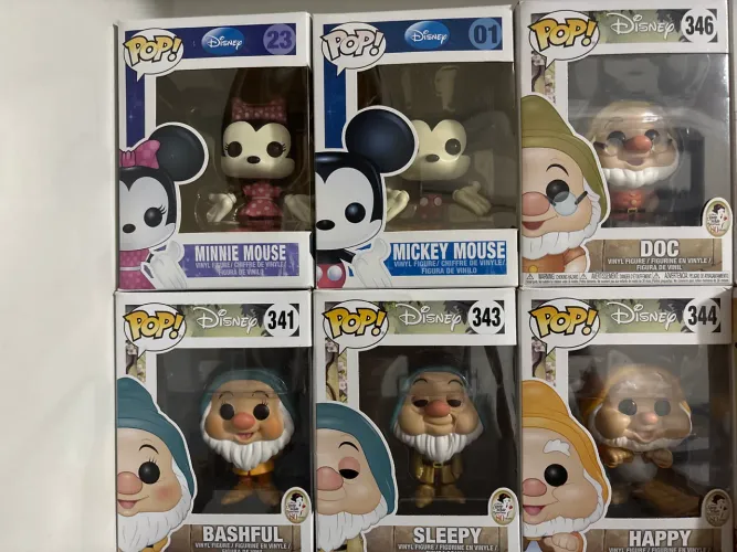 Lote - Funko POP - os 7 Anões e personagens da Disney