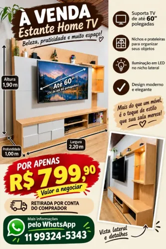 Estante rack com painel