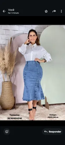 Saia Midi jeans