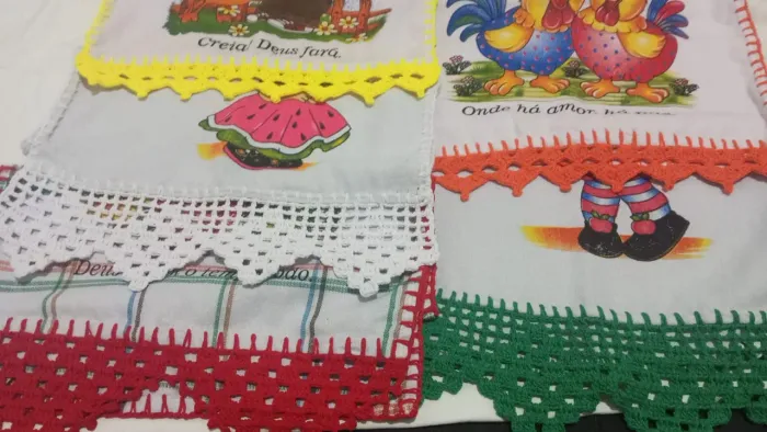 Pano de prato e crochê em geral ,por encomenda