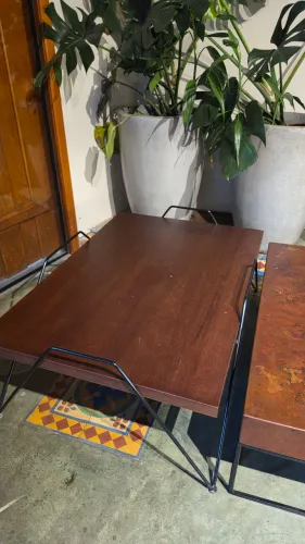 Mesa Grampo Aço e Madeira