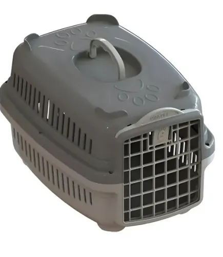 Caixa De Transporte Forte Cães E Gatos Pet N2 Cor Cinza