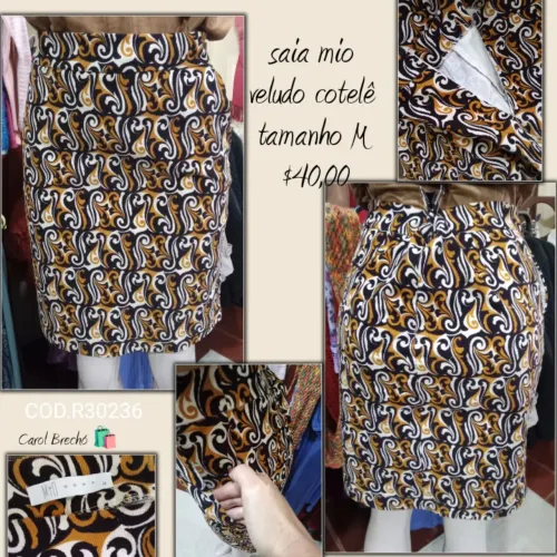 Saia veludo cotelê