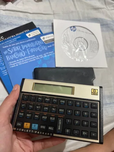 Calculadora Científica HP 12C Original Completa com Capa, Manual e CD