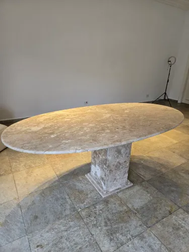 MESA OVAL MARMORE TRAVERTINO