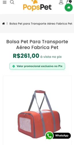 Bolsa transporte pet 
