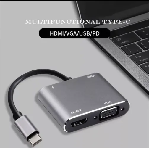 Adaptador Type C HDMI HD 4K VGA USB 3.0 PD