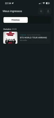 Vendo 1ngress9 BTS 2026 meia