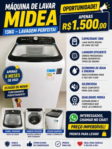 LAVADOURA 13KG MIDEA