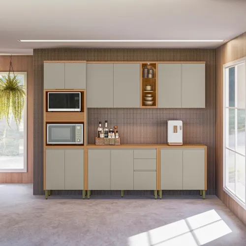 Armário de cozinha completa 5 peças allure com led - ENTREGA HOJE - CHAME NO WHATSAPP