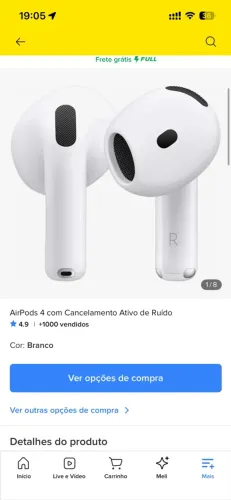 AirPods 4 com Cancelamento Ativo de Ruído