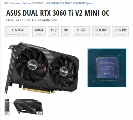 RTX 3060 Ti V2 MINI OC ASUS DUAL