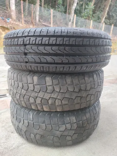 3 Pneus Remold 175/70 R14 - 1 Novo + 2 Usados