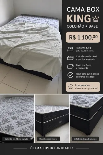 Cama box casal queen, Apenas 4 meses de uso