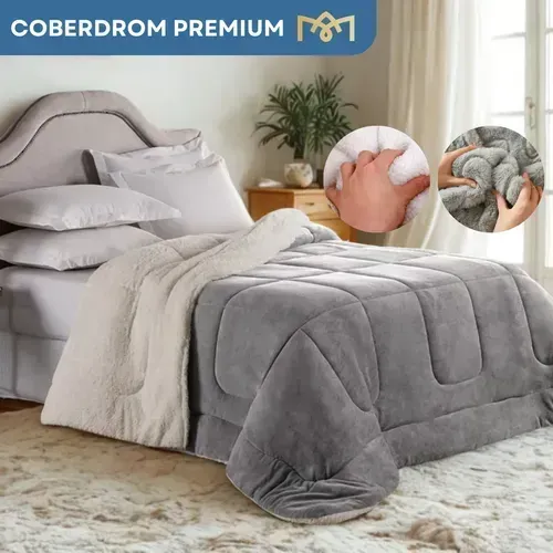 Edredom Sherpa Casal Queen Dupla Face Aconchegante Inverno Novo