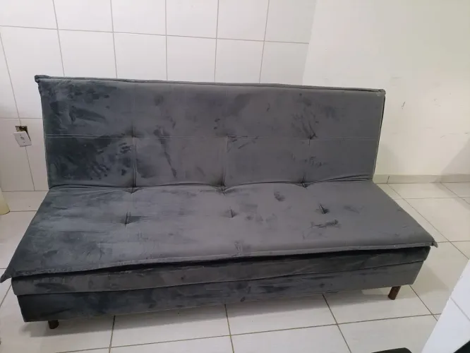 Sofá cama aveludado entrega grátis