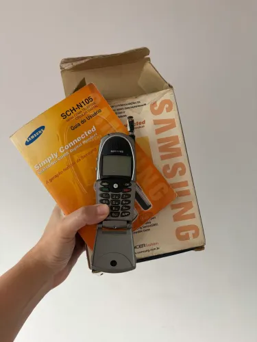 Relíquia: Celular Samsung SCH-N105 Completo (Caixa e Manual)