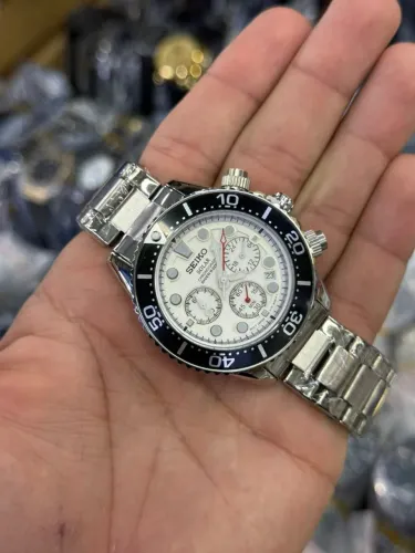 Relógio Estilo Seiko Prospex Diver's Chronograph Aço Inoxidável Quartz 