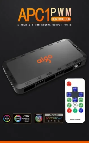 Controladora Aigo Apc1 + Hub Argb 3 Pin 5v + Pwm 4 Pin 12v