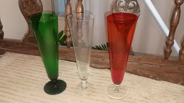 Tulipas de vidro antigas de chopp